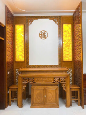 vách ngăn phòng thờ đẹp