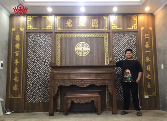bàn thờ đẹp hoa tiên