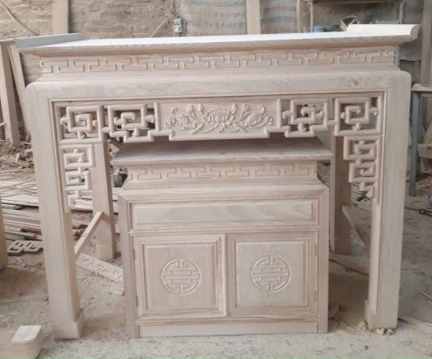 bàn thờ chất liệu gỗ sồi