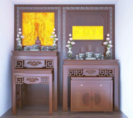 Bàn Thờ Chung Cư Cao Cấp Có Hộc Tủ – Trang Nghiêm Vẫn Đầy Tiện Lợi