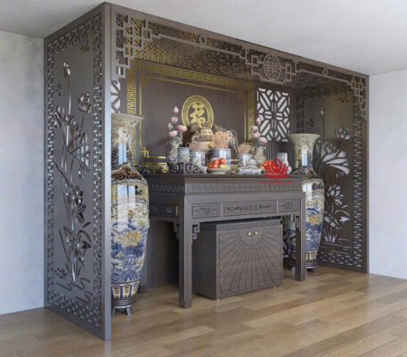 Bàn Thờ Đứng Chung Cư Có Hộc Tủ – Tiện Lợi Mà Vẫn Trang Nghiêm