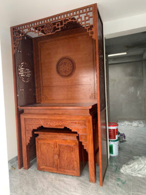 Bàn Thờ Chung Cư Tích Hợp Hộc Tủ – Linh Thiêng Gọn Gàng, Đẳng Cấp Tâm Linh