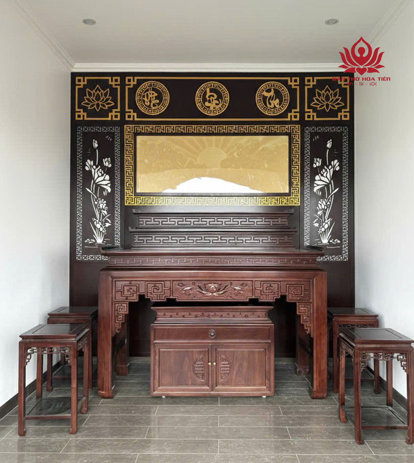 Hoàn thiện bàn thờ gỗ hương đá 